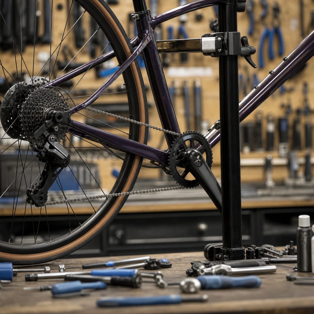 Electric bike on the shop floor